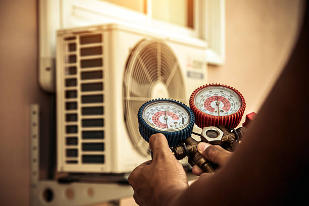 Professional Hvac technician working in Millstone Township, NJ